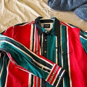 Wrangler Men's Vibrant Striped Button Down Shirt